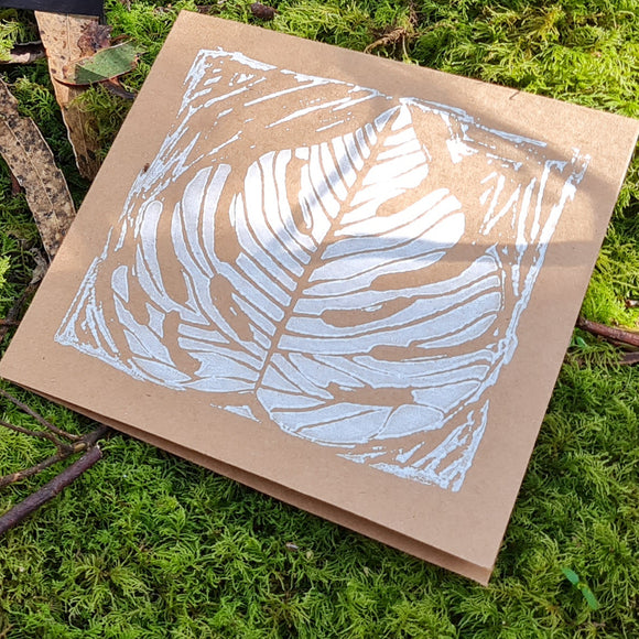 Cards - Monstera D1 Brown White